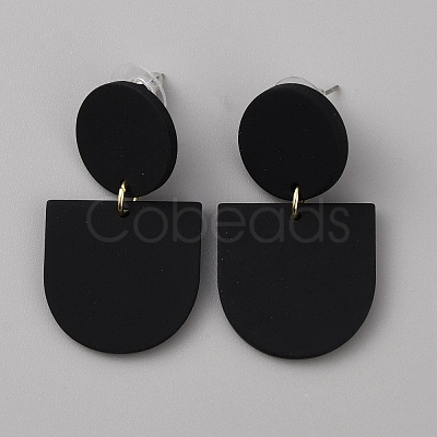 Acrylic Geometric Dangle Stud Earrings EJEW-WH0013-65A-1