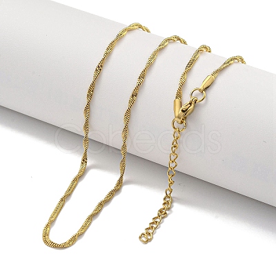 Ion Plating(IP) 201 Stainless Steel Snake Chain Necklaces NJEW-R266-01G-1