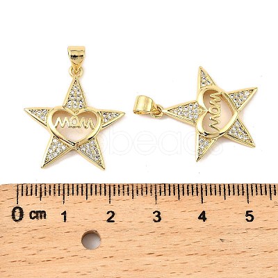 Mother's Day Brass Micro Pave Cubic Zirconia Pendants KK-M324-02G-G-1