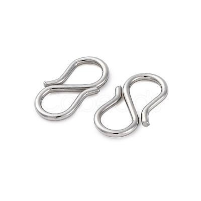 Non-Tarnish 304 Stainless Steel S-Hook Clasps STAS-R157-02P-1
