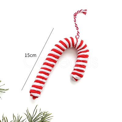 Christmas Cloth Stripe Candy Pendant Decorations PW-WG1E18D-04-1