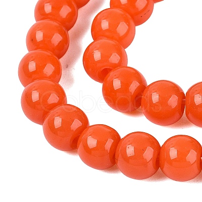 Opaque Solid Color Glass Beads Strands GLAA-T032-P6mm-M-1