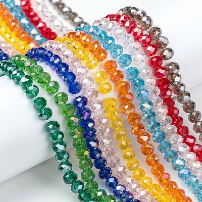 Electroplate Glass Beads Strands EGLA-X0007-01B-6mm-1