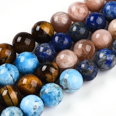Natural Seven Chakra Stone Beads Strands G-T140-8mm-13B-1