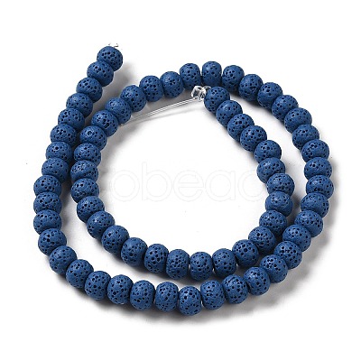 Natural Lava Rock Dyed Beads Strands G-Z036-B01-16-1