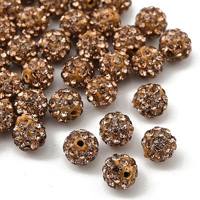 Polymer Clay Rhinestone Beads LS-RB-H284-6MM-Half-246-1