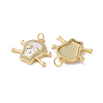 Brass Micro Pave Cubic Zirconia Pendants KK-B083-05G-1