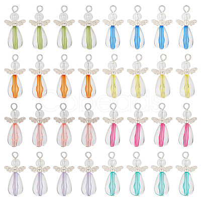 4Sets Transparent Acrylic Pendants FIND-PH0009-57-1