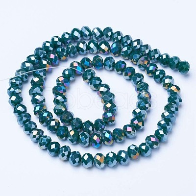 Electroplate Glass Beads Strands EGLA-A034-P6mm-B10-1