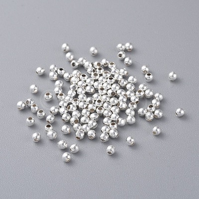 Silver Color Plated Round Iron Spacer Beads X-E004-S-1