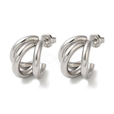 Non-Tarnish 304 Stainless Steel Stud Earrings EJEW-Z026-16P-1