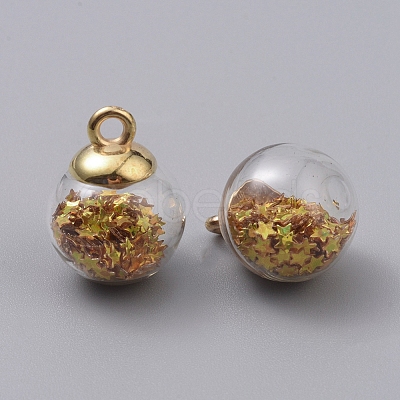 Transparent Glass Globe Pendants GLAA-TAC0002-I03-1