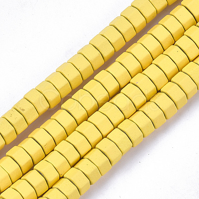 Spray Painted Non-magnetic Synthetic Hematite Beads Strands G-T116-27-24-1