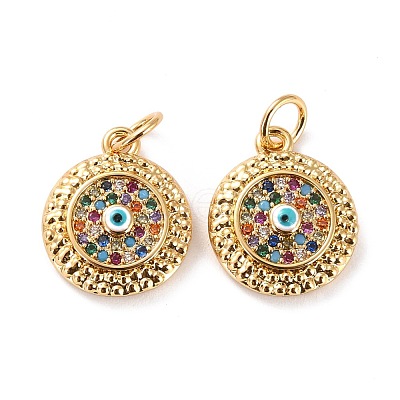 Brass Micro Pave Cubic Zirconia Pendants ZIRC-P092-010G-02-RS-1