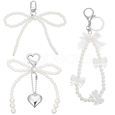 3Pcs 3 Styles Alloy with Plastic and  Polyester Pendant Decorations HJEW-BBC0001-07-1