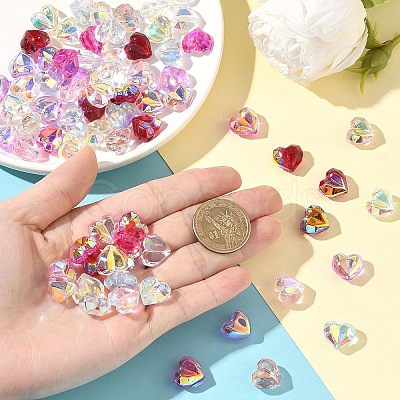 80Pcs 8 Colors Electroplate Transparent Glass Beads EGLA-YW0005-66-1