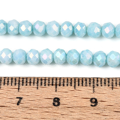 Anti-Tarnish Electroplate Rondelle Glass Beads Strands LS-EGLA-T021-4mm-17-08-1