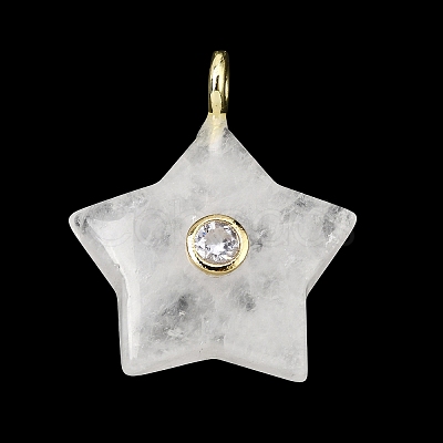 Natural Quartz Crystal Pendants G-Z157-01G-11-1