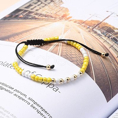 Adjustable Nylon Cord Braided Bead Bracelets BJEW-JB05480-01-1