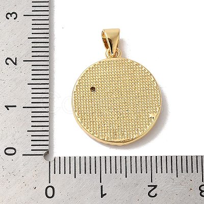 Rack Plating Brass Micro Pave Cubic Zirconia Pendants KK-K385-62G-1