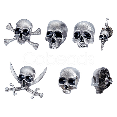 6Pcs 6 Styles Alloy Lapel Pin Backs for Backpack Clothes JEWB-UN0002-70-1