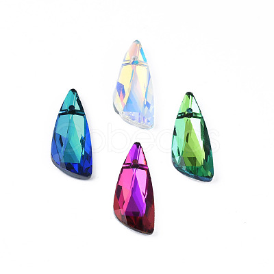 Pointed Back Glass Rhinestone Pendants EGLA-N006-034-1
