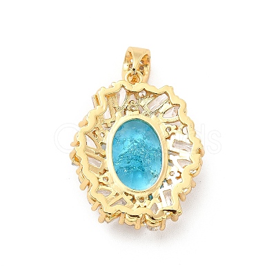 Brass Micro Pave Clear Cubic Zirconia Pendants KK-I695-015B-1