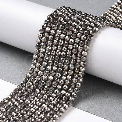 Electroplate Glass Beads Strands GLAA-H021-01B-FP12-1
