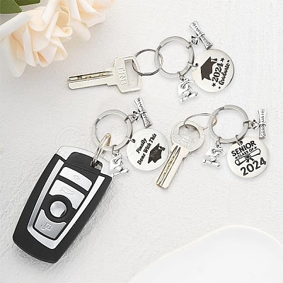 Flat Round Alloy Keychain KEYC-YW00090-01-1