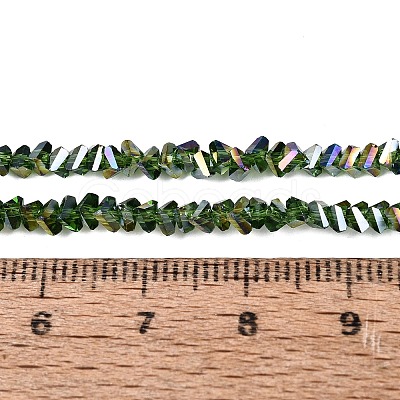 Electroplate Transparent Glass Beads Strands EGLA-Q139-01A-A21-1