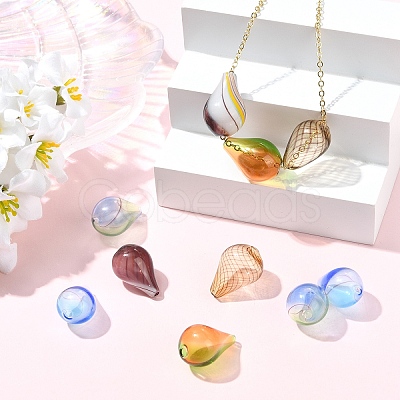 10Pcs 5 Styles Transparent Handmade Blown Glass Globe Beads GLAA-YW0005-75-1
