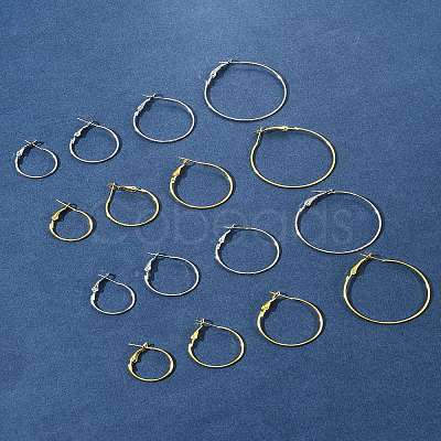 32Pcs 8 Styles Iron Huggie Hoop Earring Findings IFIN-FS0001-49A-1
