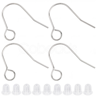 100Pcs 304 Stainless Steel Earring Hooks STAS-BBC0008-78C-1