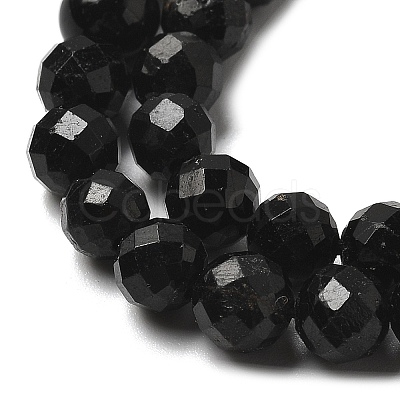 Natural Black Tourmaline Beads Strands G-G927-46-1