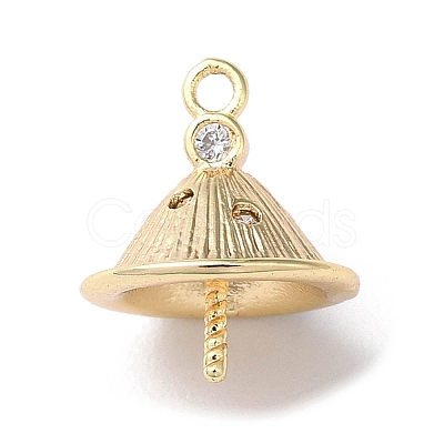 Brass Micro Pave Cubic Zirconia Pendant Bails X-KK-F862-35G-1