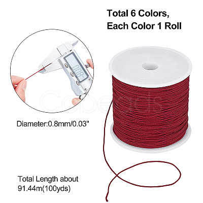 PandaHall Elite Braided Nylon Thread Nylon String NWIR-PH0001-61B-02-1