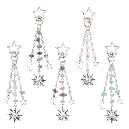 Gemstone Chip Keychains KEYC-JKC01416-1