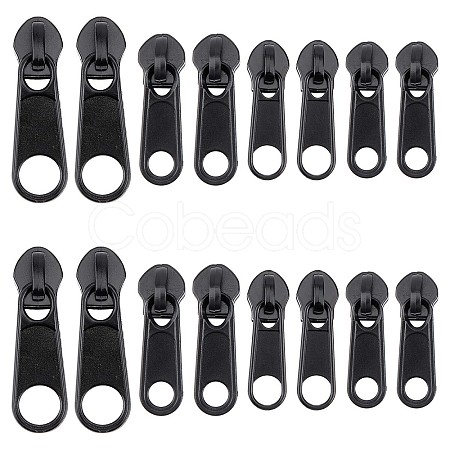 32Pcs 4 Style Zinc Alloy & Plastic Zipper Slider FIND-GF0003-95-1