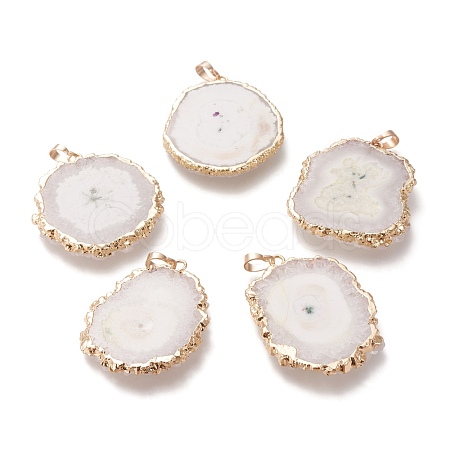 Dyed Natural Druzy Solar Quartz Crystal Pendants G-F693-01I-G-1
