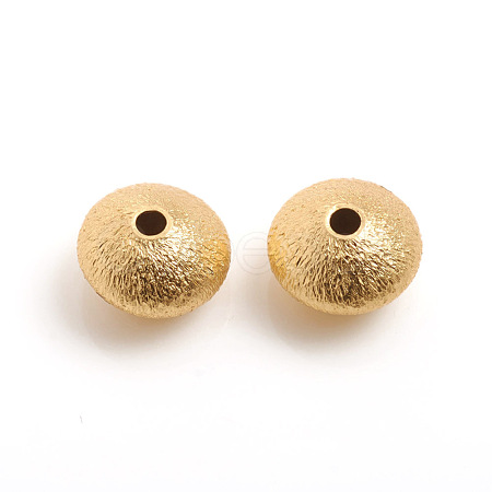 Matte Style Brass Textured Beads KK-L155-10A-1