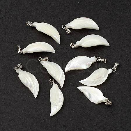Natural Trochid Shell/Trochus Shell Pendants SSHEL-M021-09-1