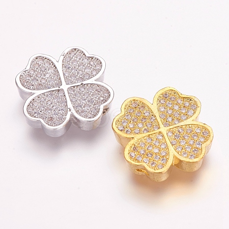 Brass Micro Pave Cubic Zirconia Beads ZIRC-E119-81-1