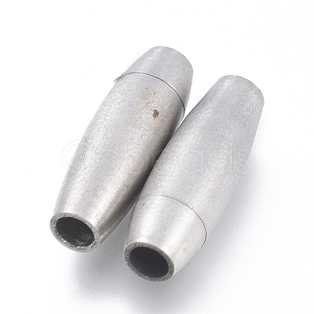 Tarnish Resistant 304 Stainless Steel Magnetic Clasps with Glue-in Ends STAS-D242-02P-B-1