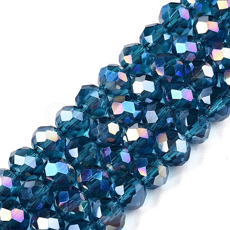 Electroplate Glass Beads Strands X-EGLA-A044-T6mm-B27-1