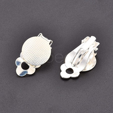 Brass Blank Base Clip-on Earring Cabochon Setting KK-M019-03S-1