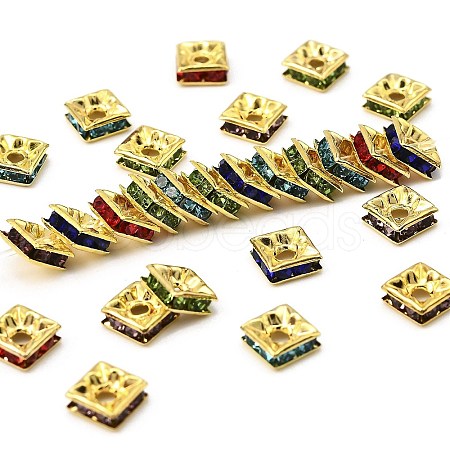 Brass Rhinestone Spacer Beads RSB072NFG-1