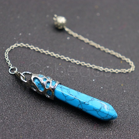 Synthetic Blue Turquoise Dowsing Pendulums PW-WG19123-10-1