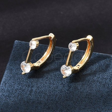 Brass Micro Pave Cubic Zirconia Hoop Earrings KK-CBAD29A-04G-1