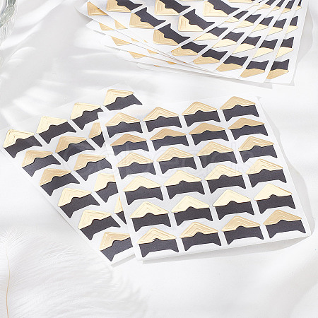 8Pcs Retro Hot Stamping Paper Photo Corner Self-Adhesive Stickers AJEW-LP0002-23-1