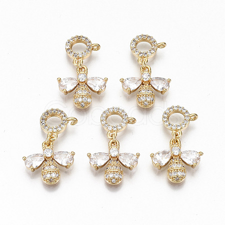 Brass Micro Pave Cubic Zirconia Pendants X-KK-S359-009-RS-1